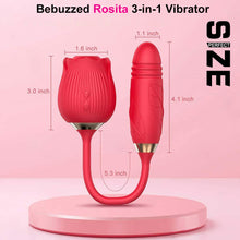 Load image into Gallery viewer, Rose Clitoral Stimulator Dual Motor Vibrator Thrusting Dildo Clit Sucker
