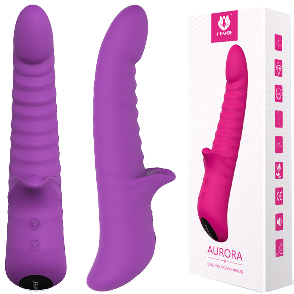 S-HANDE Aurora Rotating Rabbit G Spot Vibrator Rechargeable Purple