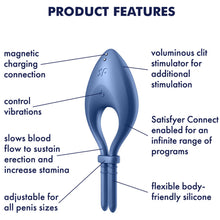 Load image into Gallery viewer, Satisfyer Bullseye Adjustable Vibrating Cock Ring APP Control Couples Sex Toy

