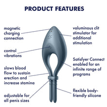 Load image into Gallery viewer, Satisfyer Bullseye Adjustable Vibrating Cock Ring APP Control Couples Sex Toy
