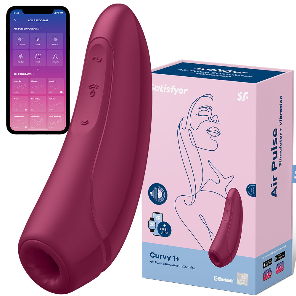 Satisfyer Curvy 1+ App Connect Air Pulse Clitoral Stimulator Vibrator