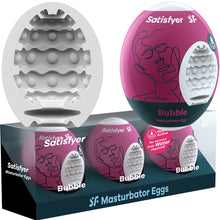 Load image into Gallery viewer, Satisfyer Masturbator Eggs - Bubble 3 Pack Male 3D Stroker
