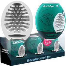 Load image into Gallery viewer, Satisfyer Masturbator Eggs - Naughty 3 Pack Male 3D Stroker
