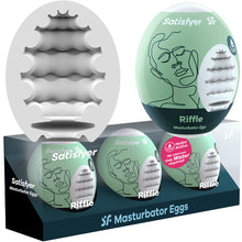 Load image into Gallery viewer, Satisfyer Masturbator Eggs - Riffle 3 Pack Male 3D Stroker
