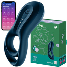 Load image into Gallery viewer, Satisfyer Epic Duo Vibrating Cock Ring APP Control Cocksling Couples Sex Toy
