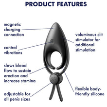 Load image into Gallery viewer, Satisfyer Sniper Vibrating Cock Ring Adjustable USB Couples Stamina Aid Sex Toy
