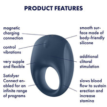 Load image into Gallery viewer, Satisfyer Strong Cock Ring APP Control WiFi Vibrating Couples Penis Delay USB
