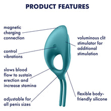 Load image into Gallery viewer, Satisfyer Swordsman Adjustable Vibrating Cock Ring Couples Penis Clit Sex Toy
