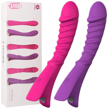 Load image into Gallery viewer, S-Hande TOPI Luxury G-Spot Vibrator Ribbed Rechargeable Vibrating Dildo Sex Toy
