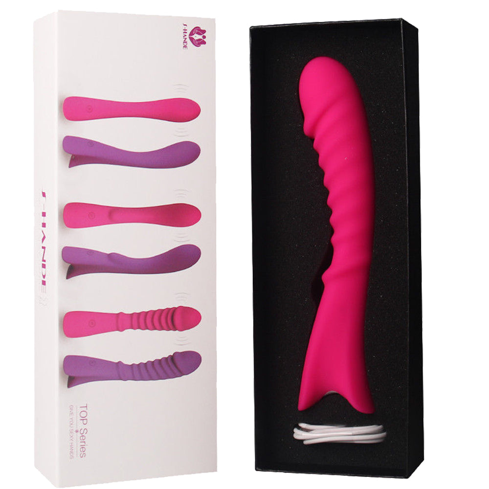 S-Hande TOPI Luxury G-Spot Vibrator Ribbed Rechargeable Vibrating Dildo Sex Toy