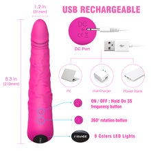 Load image into Gallery viewer, Kings Veined Rotating G Spot Vibrator Realistic Silicone Dildo Rechargeable
