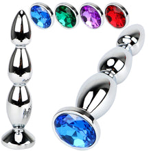 Load image into Gallery viewer, Lulu Anal Stud Plug Jewel Butt Stainless Steel Metal Crystal Large BDSM Sex Toy
