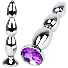 Load image into Gallery viewer, Lulu Anal Stud Plug Jewel Butt Stainless Steel Metal Crystal Large BDSM Sex Toy
