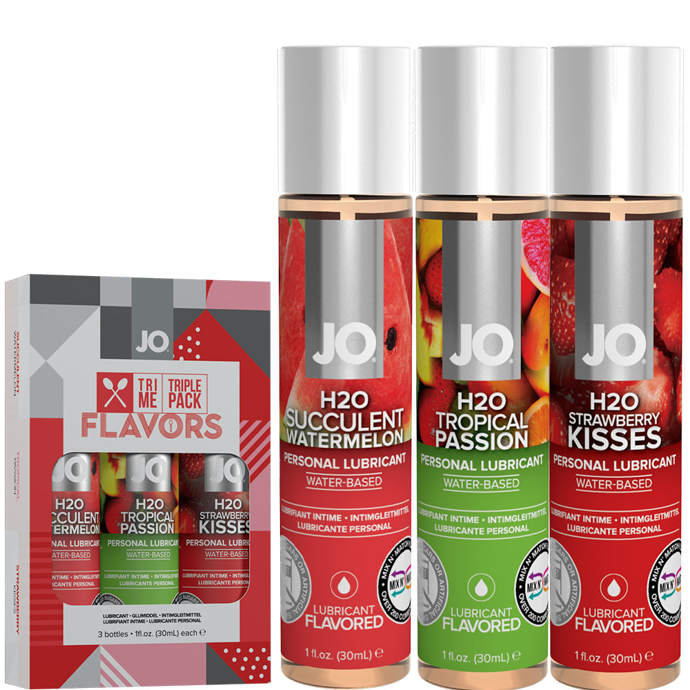 System JO Tri Me Flavors Personal Lubricant Oral Sex Flavoured Lube 3 Pack