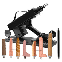 Load image into Gallery viewer, Automatic THRUSTING Sex Machine Telescopic 3XLR Dildo Vibrator 7x Dildos + Pole
