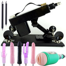 Load image into Gallery viewer, Automatic THRUSTING Sex Machine Telescopic 3XLR Dildo Vibrator 8x Attachments
