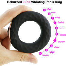 Load image into Gallery viewer, Bebuzzed Zeus Vibrating Cock Ring USB Rechargeable Silicone Penis Ring
