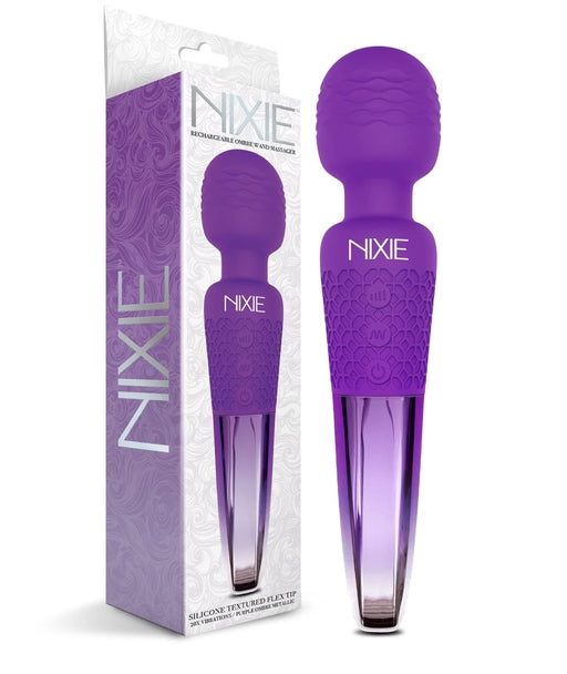 NIXIE  Rechargeable Wand Massager,  Purple Ombre Metallic