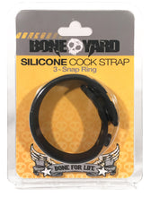 Load image into Gallery viewer, Boneyard Silicone Cock Strap - 3 Snap Ring - Black
