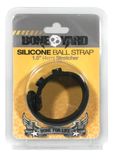 Load image into Gallery viewer, Boneyard 1.5in Silicone Ball Strap - 3 Snap - Black
