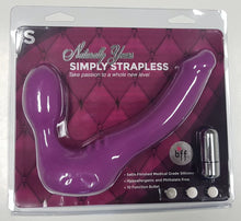 Load image into Gallery viewer, Strapless Strap On Vibrating Silicone S - Purple

