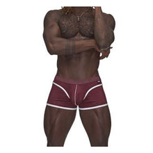 Load image into Gallery viewer, Male Power Sport Mesh Mini Short Burgundy

