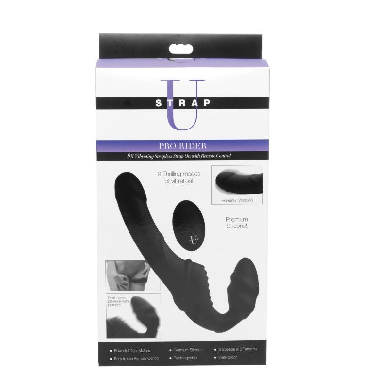 Pro Rider 9X Vibrating Silicone Strapless Strap On with Remote Control