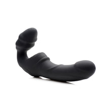 Load image into Gallery viewer, Slim Rider Ribbed Vibrating Silicone Strapless Strap On
