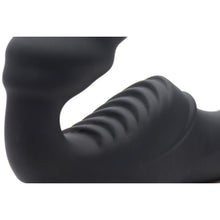 Load image into Gallery viewer, Slim Rider Ribbed Vibrating Silicone Strapless Strap On
