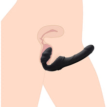 Load image into Gallery viewer, Slim Rider Ribbed Vibrating Silicone Strapless Strap On
