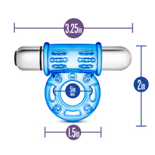 Load image into Gallery viewer, Stay Hard 10 Function Vibrating Bull Ring Blue
