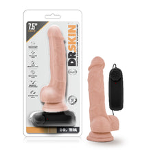 Load image into Gallery viewer, Dr Skin Dr Tim 7.5in Vibrating Cock with Suction Cup Vanilla
