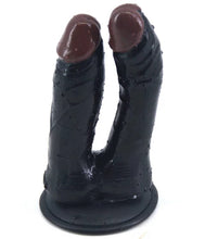 Load image into Gallery viewer, Double Dildo w Suction Black
