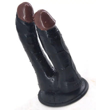 Load image into Gallery viewer, Double Dildo w Suction Black
