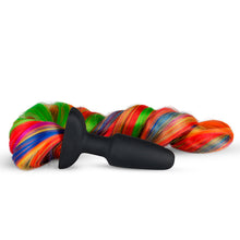 Load image into Gallery viewer, Silicone Butt Plug With Tail Rainbow
