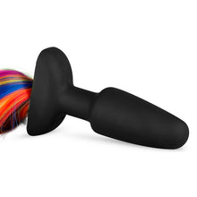 Load image into Gallery viewer, Silicone Butt Plug With Tail Rainbow
