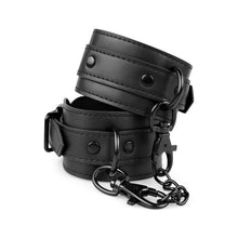 Load image into Gallery viewer, Faux Leather Ankle Cuffs Black
