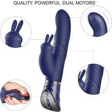 Load image into Gallery viewer, 9.5&quot; Greedy Rechargeable G Spot Rabbit Vibrator Clit Stimulator Dildo - LOVEBEE
