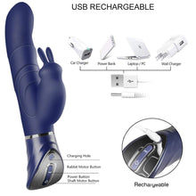 Load image into Gallery viewer, 9.5&quot; Greedy Rechargeable G Spot Rabbit Vibrator Clit Stimulator Dildo - LOVEBEE
