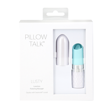 Load image into Gallery viewer, Pillow Talk LUSTY Luxurious Tongue Flickering Vibrator Lipstick Teal
