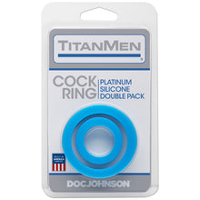 Load image into Gallery viewer, Silicone Cock Rings Double Pack Blue
