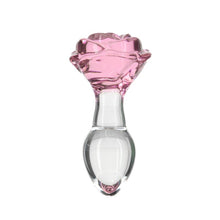 Load image into Gallery viewer, Pillow Talk Rosy Luxurious Glass Anal Plug w Clear Gem
