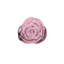 Load image into Gallery viewer, Pillow Talk Rosy Luxurious Glass Anal Plug w Clear Gem
