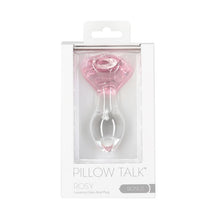 Load image into Gallery viewer, Pillow Talk Rosy Luxurious Glass Anal Plug w Clear Gem
