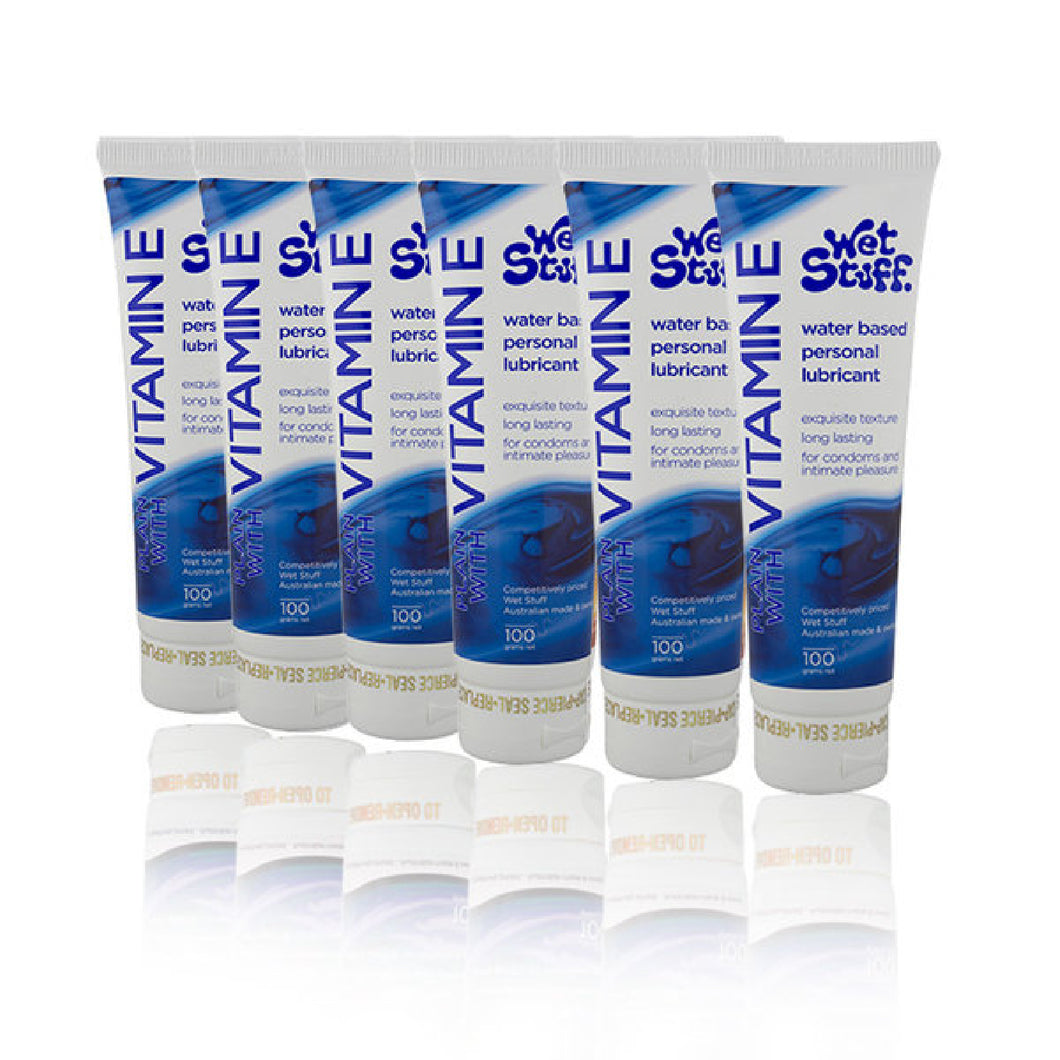 6x 100ml Wet Stuff Vitamin E Water-Based Personal Lubricant