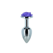 Load image into Gallery viewer, Purple Rose 3in  Metal Butt Plug
