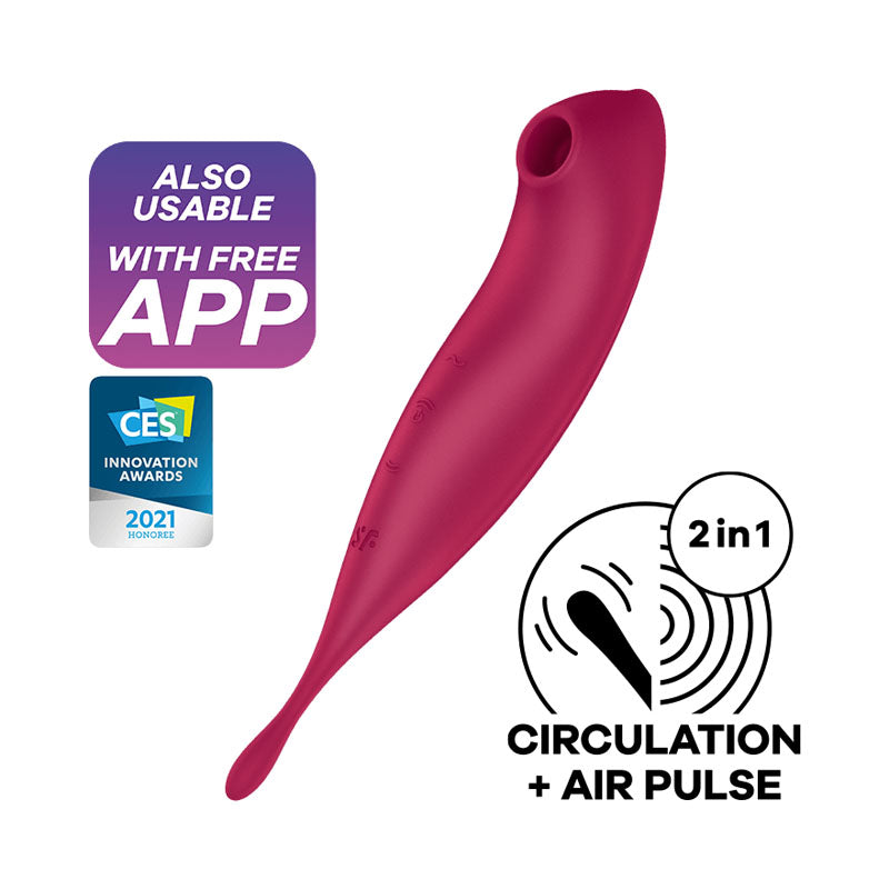 Satisfyer Twirling Pro+ APP Control 2-in-1 Clitoral Stimulator Nipple Vibrator