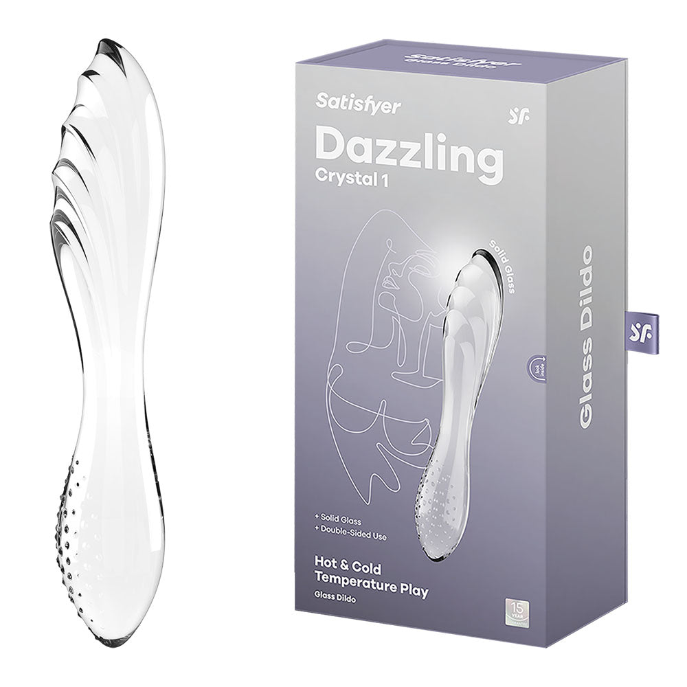 Satisfyer Dazzling Crystal HOT COLD Temperature Glass Double Ended Dildo Sex Toy