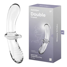 Load image into Gallery viewer, Satisfyer Double Crystal HOT &amp; COLD Temperature Glass Double Ended Dildo Sex Toy
