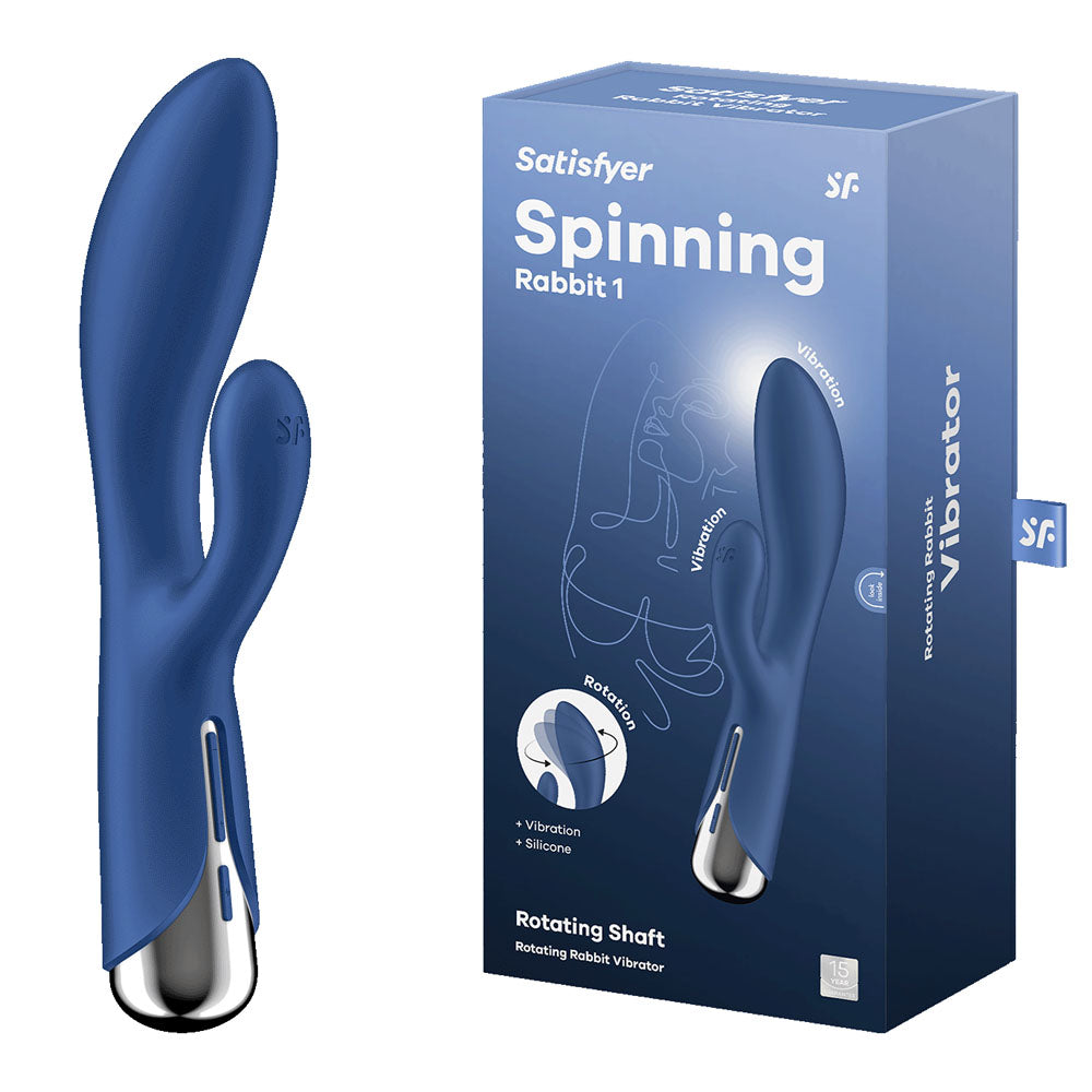 Satisfyer Spinning Rabbit 1 Rotating Vibrator Rechargeable Sex Toy Blue